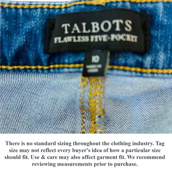Talbots Womens Jeans Flawless 5 Pocket Crop Anchor Button Stretch Denim Size 10 - Picture 9 of 11
